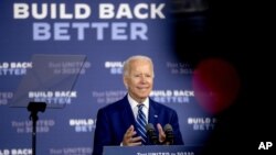 Democratic presidential candidate former Vice President Joe Biden speaks at a campaign event at the Colonial Early Education Program at the Colwyck Training Center, July 21, 2020 in New Castle, Del.