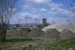 FILE - A view of the site where the construction of a top Chinese university, the Fudan's campus, is planned, in the 9th district of Budapest, Hungary, Apr. 23, 2021.