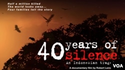 Poster film '40 Years in Silence: An Indonesian Tragedy', sebuah film dokumenter yang mengisahkan tragedi pembunuhan massal pada massa G30S PKI tahun 1965. 