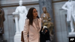 Rep. Alexandria Ocasio-Cortez, D-N.Y., is one of the members of joint task forces their campaigns will use to promote party unity by hammering out consensus on six top policy issues. 