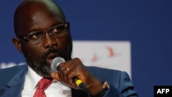 Le président libérien George Weah lors de sa visite à Paris, le 20 février 2018.