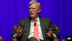 FILE - In this Feb. 19, 2020, file photo, former national security adviser John Bolton takes part in a discussion on global leadership at Vanderbilt University in Nashville, Tenn. An attorney for Bolton said Wednesday, June 10, that President Donald…