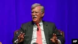FILE - In this Feb. 19, 2020, file photo, former national security adviser John Bolton takes part in a discussion on global leadership at Vanderbilt University in Nashville, Tenn.