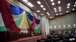 Le parlement centrafricain lors de la réception du secrétaire général de l'ONU Antonio Guterres, le 27 octobre 2017