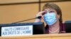 La Alta Comisionada de las Naciones Unidas para los DD.HH., Michelle Bachelet, se refirió entre otros países a la situación de Venezuela y Nicaragua, en una reunión del consejo en Ginebra, el lunes 14 de septiembre de 2020.