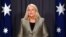অস্ট্রেলিয়ার ক্যানবেরার সংসদ ভবনে অনুষ্ঠিত এক সংবাদ সম্মেলনে স্বরাষ্ট্রমন্ত্রী কারেন অ্যান্ড্রুজ কথা বলছেন। নভেম্বর ২৪, ২০২১। 