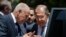 FILE - Russian Foreign Minister Sergey Lavrov, right, listens to Arab League Secretary-General, Ahmed Aboul Gheit, as he departs the Arab League headquarters after meetings, in Cairo, Egypt, Monday, May 29, 2017.