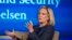 FILE - U.S. Secretary of Homeland Security Kirstjen Nielsen speaks to George Washington University's Center for Cyber and Homeland Security, in Washington, Sept. 5, 2018.