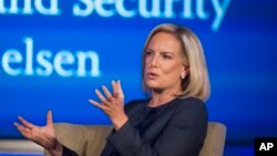 美国国土安全部长吉尔斯腾·尼尔森（Kirstjen Nielsen）在华盛顿的乔治华盛顿大学的网络与国土安全中心讲话（2018年9月5日）