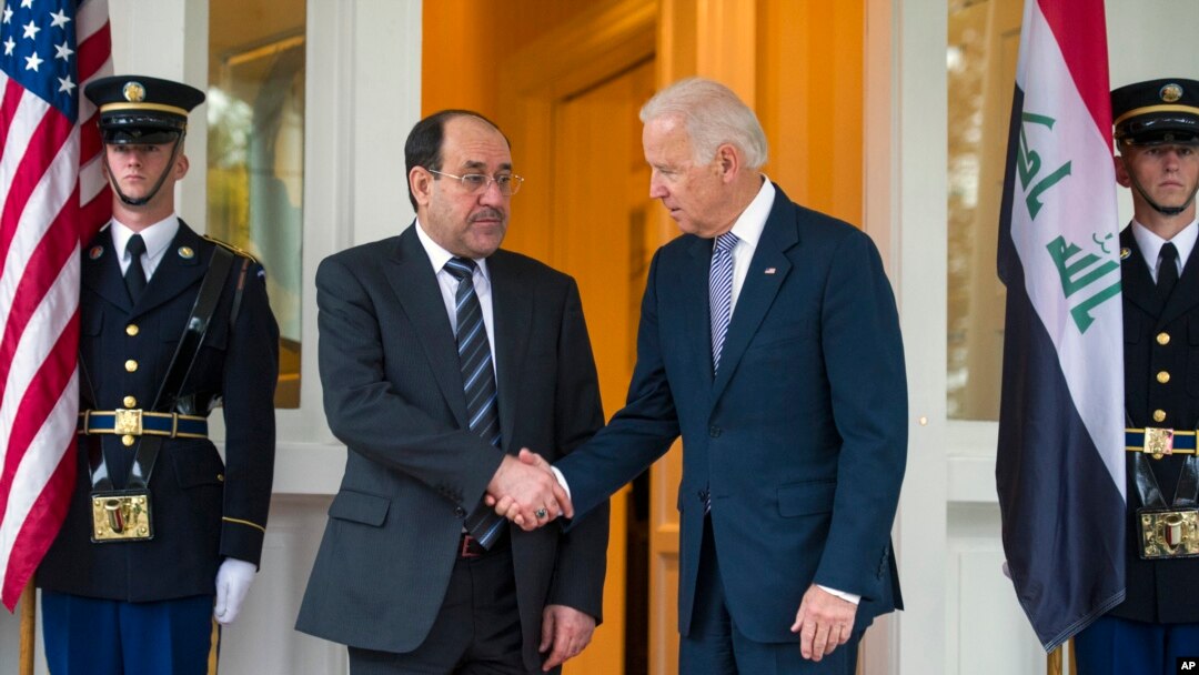 Phó Tổng thống Hoa Kỳ Joe Biden tiếp Thủ tướng Iraq Nouri al-Maliki hôm 30/10/13 