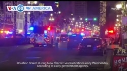 VOA60 America - 10 dead, 30 injured after car plows into crowd in New Orleans