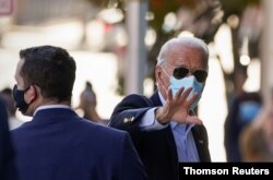 Democratic U.S. presidential nominee Biden attends briefing in Wilmington, Delaware, Nov. 5, 2020.