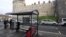 A sleeping bag and possessions of a homeless person are seen in a bus shelter opposite Windsor Castle in Windsor, Britain, Jan. 4, 2018. 