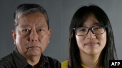 合成照片：香港民主派活动人士、前支联会领袖李卓人(左)与邹幸彤。