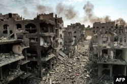 Zgrade uništene u izraelskim napadima na kamp sa palestinskim izbjeglicama Dažalia, u gradu Gaza, 11. oktobra 2023.