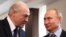 FILE - Belarusian President Alexander Lukashenko (L) speaks to Russian President Vladimir Putin during their meeting at the Sirius educational center in the Black sea resort of Sochi, Russia, Feb. 15, 2019.