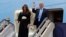 President Donald Trump and first lady Melania Trump arrive at the Royal Terminal of King Khalid International Airport, May 20, 2017, in Riyadh. 