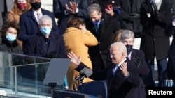 El presidente de EE. UU., Joe Biden, durante su discurso inaugural en el Capitolio de Washington, DC, el 20 de enero de 2021.